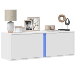 vidaXL Dulap TV de perete cu lumini LED, alb, 100x31x45 cm vidaXL Dulap TV de perete cu lumini LED, alb, 100x31x45 cm