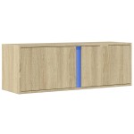 vidaXL Dulap TV de perete cu lumini LED, stejar sonoma, 100x31x35 cm vidaXL Dulap TV de perete cu lumini LED, stejar sonoma, 100x31x35 cm