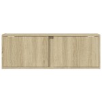vidaXL Dulap TV de perete cu lumini LED, stejar sonoma, 100x31x35 cm vidaXL Dulap TV de perete cu lumini LED, stejar sonoma, 100x31x35 cm