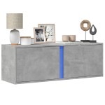 vidaXL Dulap TV de perete cu lumini LED, gri beton, 100x31x35 cm vidaXL Dulap TV de perete cu lumini LED, gri beton, 100x31x35 cm