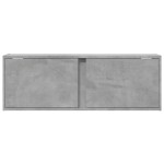 vidaXL Dulap TV de perete cu lumini LED, gri beton, 100x31x35 cm vidaXL Dulap TV de perete cu lumini LED, gri beton, 100x31x35 cm