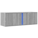 vidaXL Dulap TV de perete cu lumini LED, gri sonoma, 100x31x35 cm vidaXL Dulap TV de perete cu lumini LED, gri sonoma, 100x31x35 cm