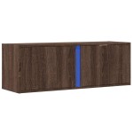 vidaXL Dulap TV de perete cu lumini LED, stejar maro, 100x31x35 cm vidaXL Dulap TV de perete cu lumini LED, stejar maro, 100x31x35 cm