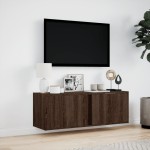 vidaXL Dulap TV de perete cu lumini LED, stejar maro, 100x31x35 cm vidaXL Dulap TV de perete cu lumini LED, stejar maro, 100x31x35 cm
