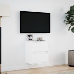 vidaXL Comodă TV de perete cu lumini LED, alb, 41x31x45 cm vidaXL Comodă TV de perete cu lumini LED, alb, 41x31x45 cm