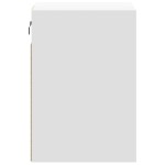 vidaXL Comode TV de perete cu lumini LED, 2 buc., alb, 41x31x45 cm