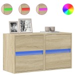 vidaXL Comodă TV de perete cu LED, 2 buc. stejar sonoma, 41x31x45 cm vidaXL Comodă TV de perete cu LED, 2 buc. stejar sonoma, 41x31x45 cm