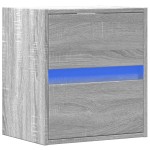 vidaXL Comodă TV de perete cu lumini LED, gri sonoma, 41x31x45 cm vidaXL Comodă TV de perete cu lumini LED, gri sonoma, 41x31x45 cm