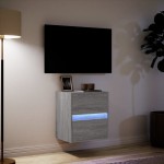 vidaXL Comodă TV de perete cu lumini LED, gri sonoma, 41x31x45 cm vidaXL Comodă TV de perete cu lumini LED, gri sonoma, 41x31x45 cm