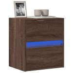 vidaXL Comodă TV de perete cu lumini LED, stejar maro, 41x31x45 cm vidaXL Comodă TV de perete cu lumini LED, stejar maro, 41x31x45 cm