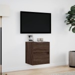 vidaXL Comodă TV de perete cu lumini LED, stejar maro, 41x31x45 cm vidaXL Comodă TV de perete cu lumini LED, stejar maro, 41x31x45 cm