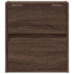 vidaXL Comodă TV de perete cu LED, 2 buc. stejar maro, 41x31x45 cm vidaXL Comodă TV de perete cu LED, 2 buc. stejar maro, 41x31x45 cm