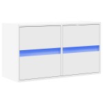 vidaXL Comodă TV de perete cu lumini LED, alb, 80x31x45 cm vidaXL Comodă TV de perete cu lumini LED, alb, 80x31x45 cm