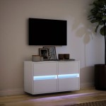 vidaXL Comodă TV de perete cu lumini LED, alb, 80x31x45 cm vidaXL Comodă TV de perete cu lumini LED, alb, 80x31x45 cm
