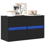 vidaXL Dulap TV de perete cu lumini LED negru 80x31x45 cm vidaXL Dulap TV de perete cu lumini LED negru 80x31x45 cm