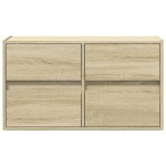 vidaXL Comodă TV de perete cu lumini LED, stejar sonoma, 80x31x45 cm