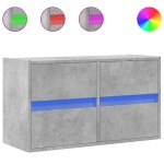 vidaXL Comodă TV de perete cu lumini LED, gri beton, 80x31x45 cm vidaXL Comodă TV de perete cu lumini LED, gri beton, 80x31x45 cm