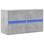 vidaXL Comodă TV de perete cu lumini LED, gri beton, 80x31x45 cm vidaXL Comodă TV de perete cu lumini LED, gri beton, 80x31x45 cm