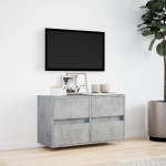 vidaXL Comodă TV de perete cu lumini LED, gri beton, 80x31x45 cm vidaXL Comodă TV de perete cu lumini LED, gri beton, 80x31x45 cm
