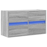 vidaXL Comodă TV de perete cu lumini LED, gri sonoma, 80x31x45 cm vidaXL Comodă TV de perete cu lumini LED, gri sonoma, 80x31x45 cm