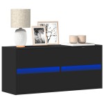 vidaXL Dulap TV de perete cu lumini LED negru 100x31x45 cm vidaXL Dulap TV de perete cu lumini LED negru 100x31x45 cm