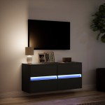 vidaXL Dulap TV de perete cu lumini LED negru 100x31x45 cm vidaXL Dulap TV de perete cu lumini LED negru 100x31x45 cm