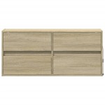vidaXL Comodă TV de perete cu lumini LED, stejar sonoma, 100x31x45 cm vidaXL Comodă TV de perete cu lumini LED, stejar sonoma, 100x31x45 cm