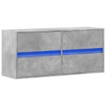 vidaXL Comodă TV de perete cu lumini LED, gri beton, 100x31x45 cm vidaXL Comodă TV de perete cu lumini LED, gri beton, 100x31x45 cm