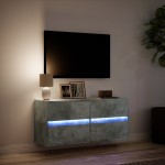 vidaXL Comodă TV de perete cu lumini LED, gri beton, 100x31x45 cm vidaXL Comodă TV de perete cu lumini LED, gri beton, 100x31x45 cm