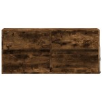 vidaXL Comodă TV de perete cu lumini LED, stejar fumuriu, 100x31x45 cm vidaXL Comodă TV de perete cu lumini LED, stejar fumuriu, 100x31x45 cm