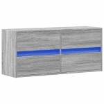 vidaXL Comodă TV de perete cu lumini LED, gri sonoma, 100x31x45 cm vidaXL Comodă TV de perete cu lumini LED, gri sonoma, 100x31x45 cm
