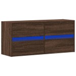 vidaXL Comodă TV de perete cu lumini LED, stejar maro, 100x31x45 cm vidaXL Comodă TV de perete cu lumini LED, stejar maro, 100x31x45 cm