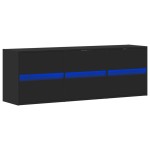 vidaXL Dulap TV de perete cu lumini LED negru 130x31x45 cm vidaXL Dulap TV de perete cu lumini LED negru 130x31x45 cm
