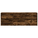 vidaXL Comodă TV de perete cu lumini LED, stejar fumuriu, 130x31x45 cm vidaXL Comodă TV de perete cu lumini LED, stejar fumuriu, 130x31x45 cm