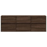 vidaXL Comodă TV de perete cu lumini LED, stejar maro, 130x31x45 cm vidaXL Comodă TV de perete cu lumini LED, stejar maro, 130x31x45 cm