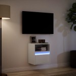 vidaXL Comodă TV de perete cu lumini LED, alb, 41x31x45 cm vidaXL Comodă TV de perete cu lumini LED, alb, 41x31x45 cm