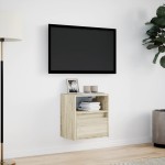 vidaXL Comodă TV de perete cu lumini LED, stejar sonoma, 41x31x45 cm vidaXL Comodă TV de perete cu lumini LED, stejar sonoma, 41x31x45 cm