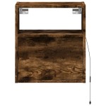 vidaXL Comodă TV de perete cu LED, 2 buc. stejar fumuriu, 41x31x45 cm vidaXL Comodă TV de perete cu LED, 2 buc. stejar fumuriu, 41x31x45 cm