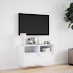 vidaXL Comodă TV de perete cu lumini LED, alb, 80x31x45 cm vidaXL Comodă TV de perete cu lumini LED, alb, 80x31x45 cm