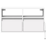 vidaXL Comodă TV de perete cu lumini LED, alb, 80x31x45 cm vidaXL Comodă TV de perete cu lumini LED, alb, 80x31x45 cm