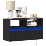 vidaXL Dulap TV de perete cu lumini LED negru 80x31x45 cm vidaXL Dulap TV de perete cu lumini LED negru 80x31x45 cm