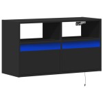 vidaXL Dulap TV de perete cu lumini LED negru 80x31x45 cm vidaXL Dulap TV de perete cu lumini LED negru 80x31x45 cm