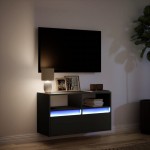 vidaXL Dulap TV de perete cu lumini LED negru 80x31x45 cm vidaXL Dulap TV de perete cu lumini LED negru 80x31x45 cm