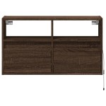 vidaXL Comodă TV de perete cu lumini LED, stejar maro, 80x31x45 cm vidaXL Comodă TV de perete cu lumini LED, stejar maro, 80x31x45 cm