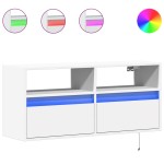 vidaXL Comodă TV de perete cu lumini LED, alb, 100x31x45 cm vidaXL Comodă TV de perete cu lumini LED, alb, 100x31x45 cm