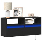 vidaXL Dulap TV de perete cu lumini LED negru 100x31x45 cm vidaXL Dulap TV de perete cu lumini LED negru 100x31x45 cm