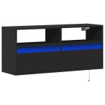 vidaXL Dulap TV de perete cu lumini LED negru 100x31x45 cm vidaXL Dulap TV de perete cu lumini LED negru 100x31x45 cm