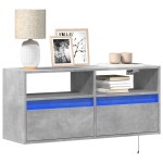 vidaXL Comodă TV de perete cu lumini LED, gri beton, 100x31x45 cm vidaXL Comodă TV de perete cu lumini LED, gri beton, 100x31x45 cm