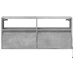 vidaXL Comodă TV de perete cu lumini LED, gri beton, 100x31x45 cm vidaXL Comodă TV de perete cu lumini LED, gri beton, 100x31x45 cm