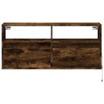 vidaXL Comodă TV de perete cu lumini LED, stejar fumuriu, 100x31x45 cm vidaXL Comodă TV de perete cu lumini LED, stejar fumuriu, 100x31x45 cm
